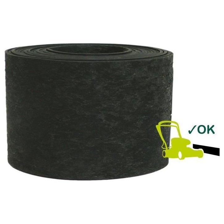 Bordure de jardin en caoutchouc recyclé - GARDEN ID Eco Border - 5 m H10 cm - Indestructible - Flexible, pose droite ou courbé