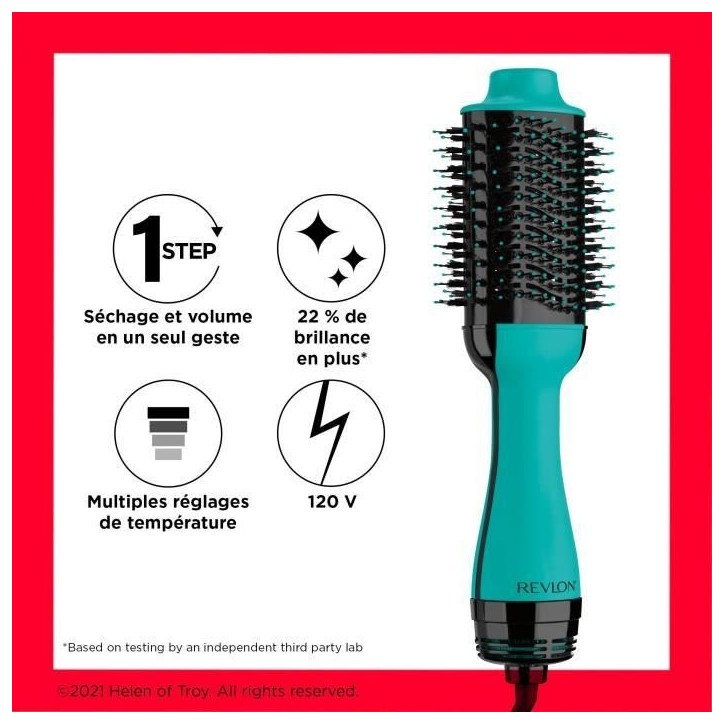 Brosse sechante volumisante REVLON Teal Blue - Technologie ionique - 2 vitesses, 3 niveaux de chaleur
