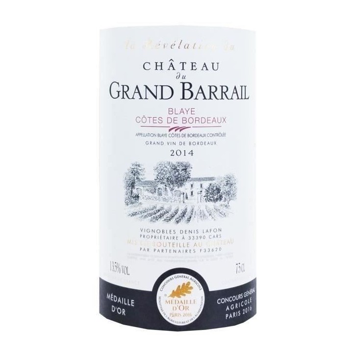 Château Grand Barrail 2014 Blaye - Vin rouge de Bordeaux Château Grand Barrail 2014 Blaye - Vin rouge de Bordeaux