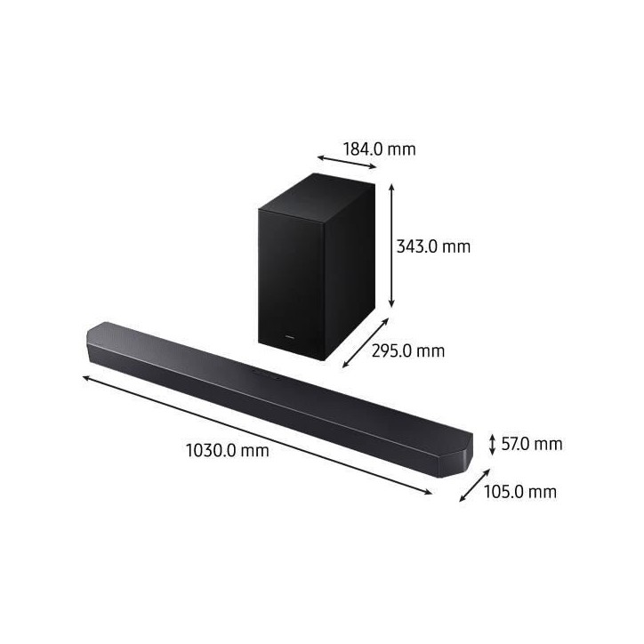 Barre de son - SAMSUNG - HW-Q610F/XE - Series 3.1ch - Caisson sans fil 6,5'' - Accoustic beam