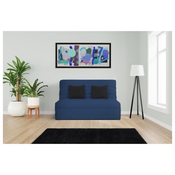 DUNLOPILLO Banquette BZ 2 places - Bleu - ReVEUR DUNLOPILLO Banquette BZ 2 places - Bleu - ReVEUR