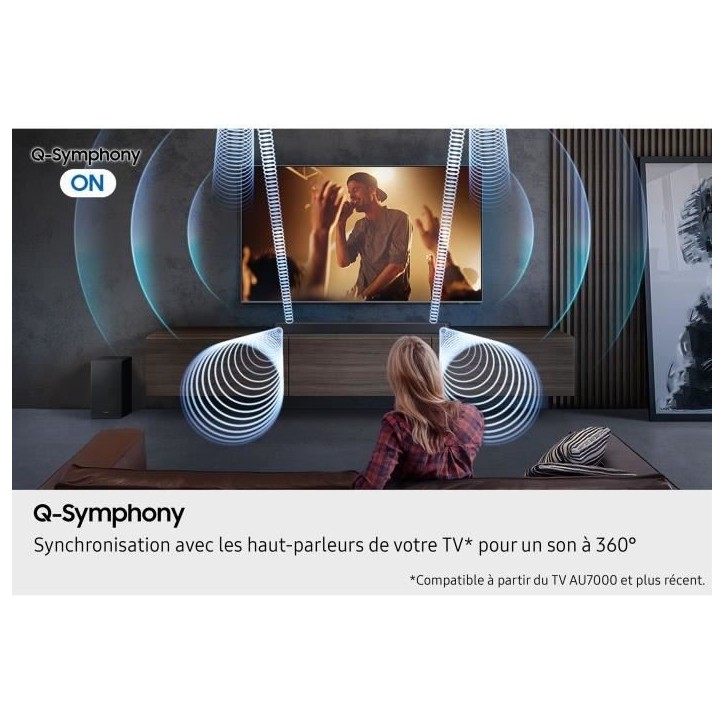 Barre de son - SAMSUNG - HW-Q610F/XE - Series 3.1ch - Caisson sans fil 6,5'' - Accoustic beam