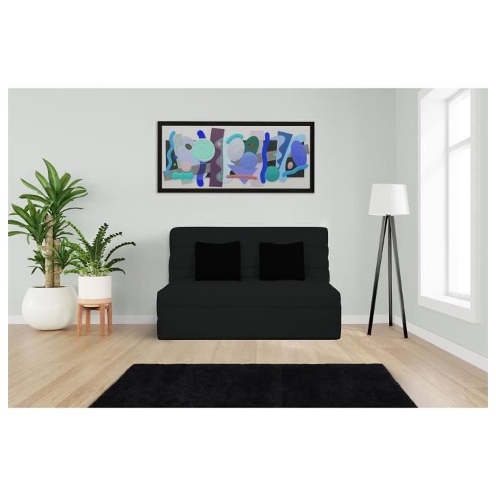 DUNLOPILLO Banquette BZ 2 places - Noir - ReVEUR