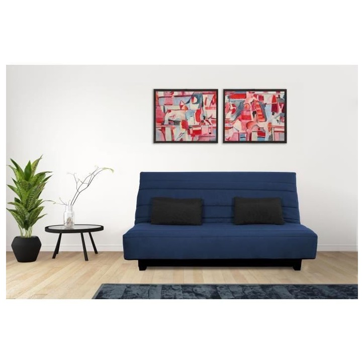 DUNLOPILLO Banquette clic clac 2 places - Marine - ReVEUR DUNLOPILLO Banquette clic clac 2 places - Marine - ReVEUR