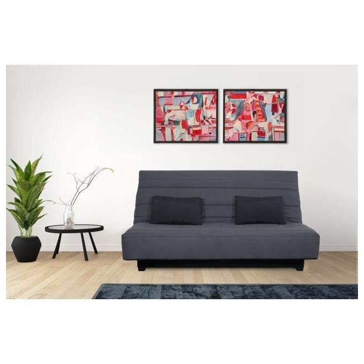 DUNLOPILLO Banquette clic clac 2 places - Gris - ReVEUR