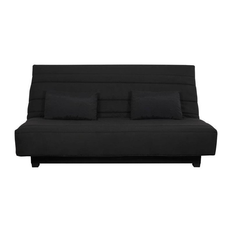 Banquette Clic clac 2 places REVEUR - Tissu noir - Matelas DUNLOPILLO Banquette Clic clac 2 places REVEUR - Tissu noir - Matelas DUNLOPILLO