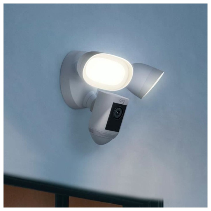 Caméra de surveillance - RING - Spotlight Cam Pro sur secteur - Blanc