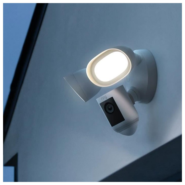 Caméra de surveillance - RING - Spotlight Cam Pro sur secteur - Blanc