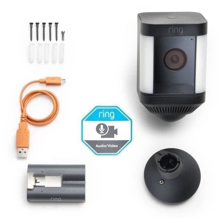 Caméra de surveillance - RING - Spotlight Cam Plus sur secteur - Noir