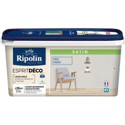Peinture Intérieure - Gris Hanoi - Satiné - Monocouche - 2,5L - Ripo