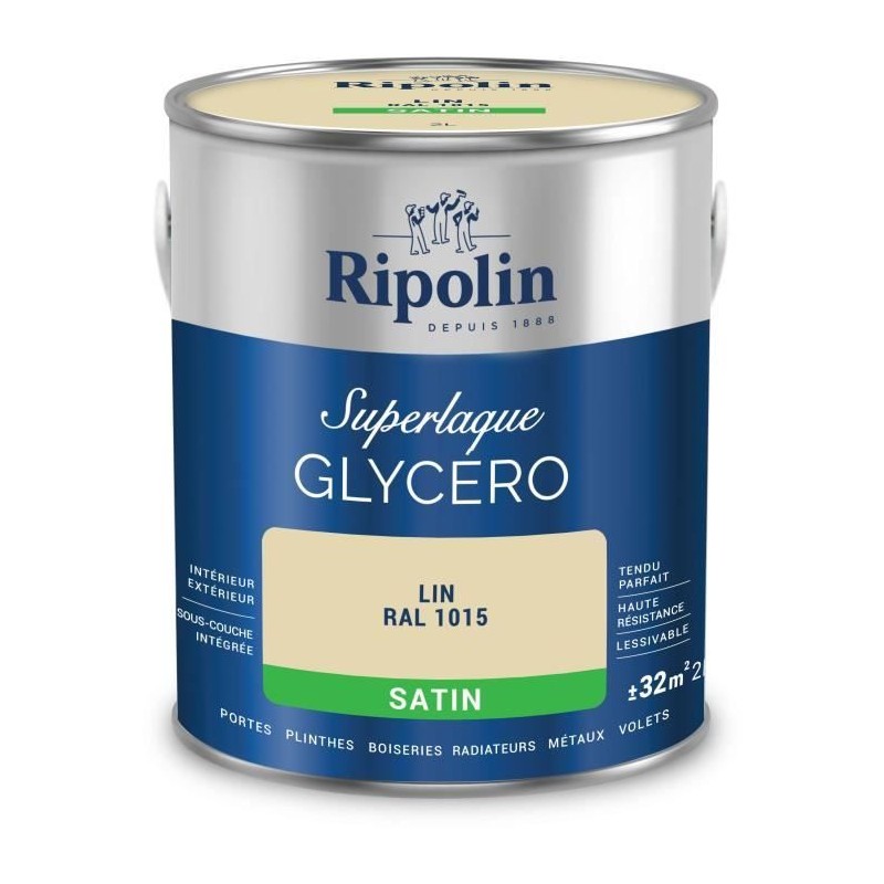 Laque glycéro lin RAL 1015 satin - RIPOLIN - 2 L Laque glycéro lin RAL 1015 satin - RIPOLIN - 2 L