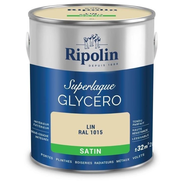 Laque glycéro lin RAL 1015 satin - RIPOLIN - 2 L Laque glycéro lin RAL 1015 satin - RIPOLIN - 2 L
