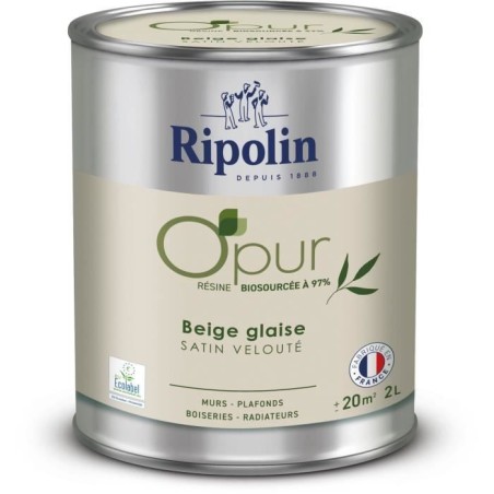 O'pur murs boiseries radiateurs beige glaise satin velouté - RIPOLIN