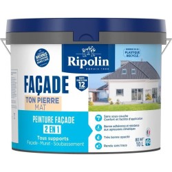 Peinture façade classic 2 en 1 - RIPOLIN - 474647 - Ton pierre - Mat