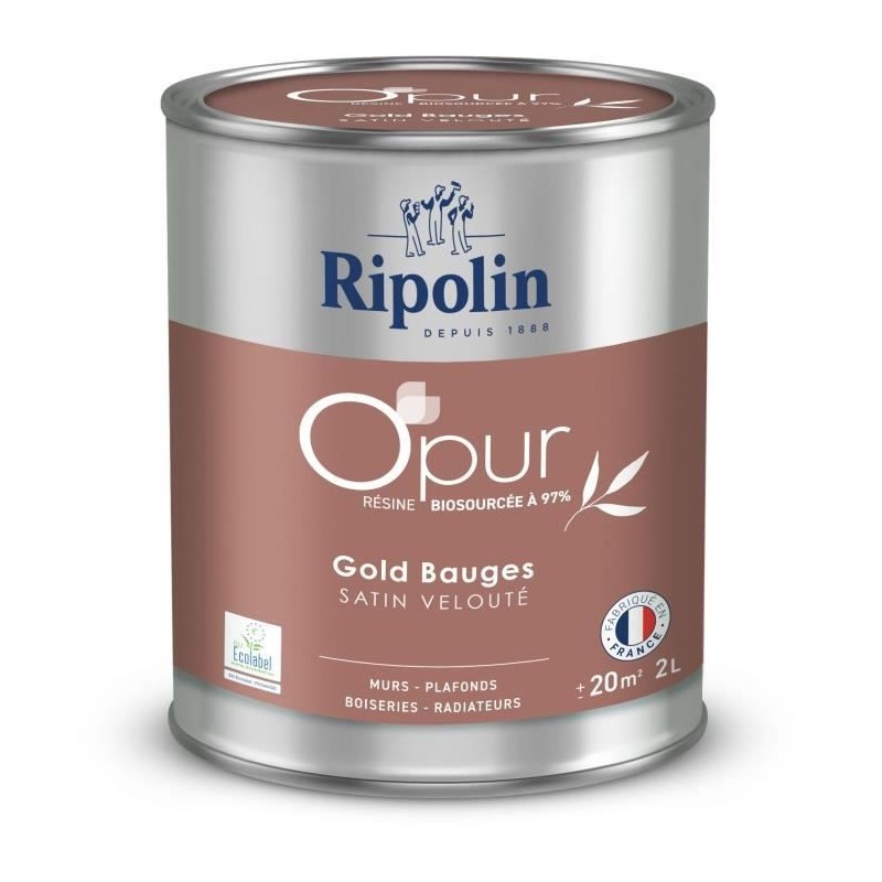 O'pur murs boiseries radiateurs gold bauges satin velouté - RIPOLIN - O'pur murs boiseries radiateurs gold bauges satin velouté - RIPOLIN -