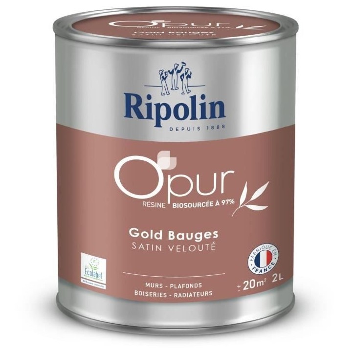 O'pur murs boiseries radiateurs gold bauges satin velouté - RIPOLIN - 2 L O'pur murs boiseries radiateurs gold bauges satin velouté - RIPOLIN - 2 L