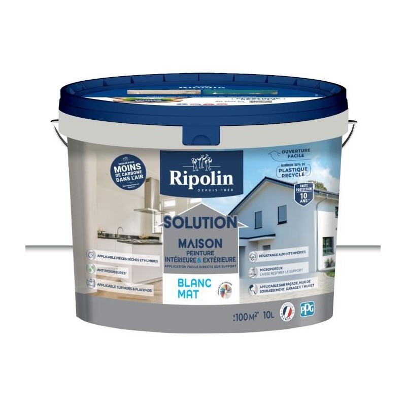 Solution maison blanc mat - RIPOLIN - 10 L Solution maison blanc mat - RIPOLIN - 10 L