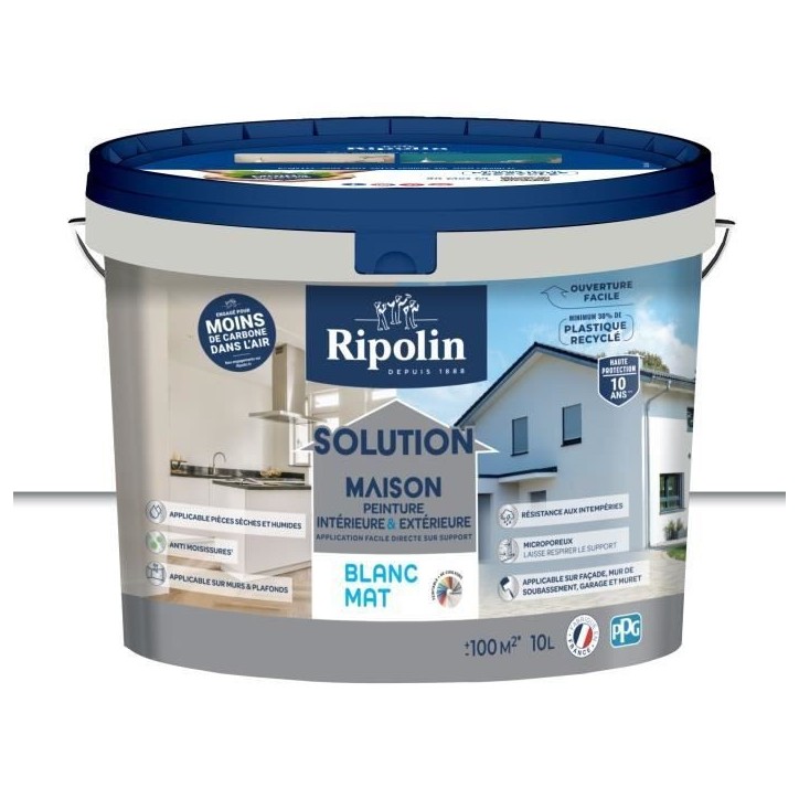 Solution maison blanc mat - RIPOLIN - 10 L Solution maison blanc mat - RIPOLIN - 10 L