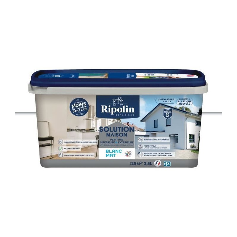 Solution maison blanc mat - RIPOLIN - 2,5 L Solution maison blanc mat - RIPOLIN - 2,5 L