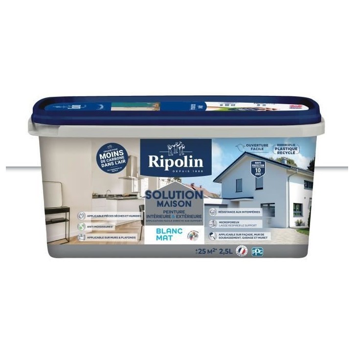 Solution maison blanc mat - RIPOLIN - 2,5 L Solution maison blanc mat - RIPOLIN - 2,5 L