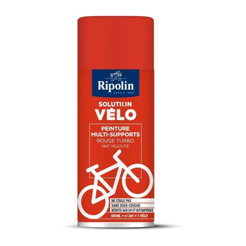 Solution vélo - RIPOLIN - 0,4 L - Rouge turbo mat Solution vélo - RIPOLIN - 0,4 L - Rouge turbo mat