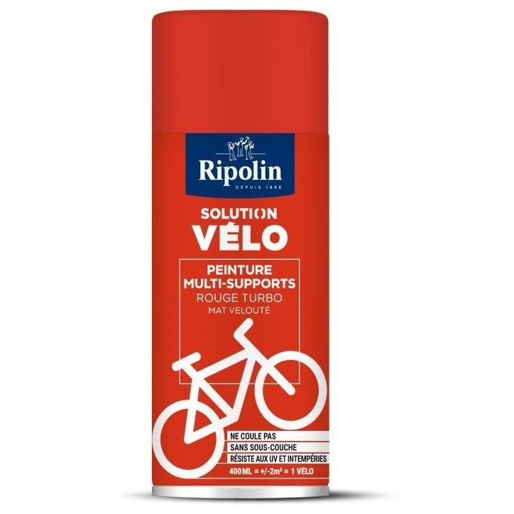 Solution vélo - RIPOLIN - 0,4 L - Rouge turbo mat Solution vélo - RIPOLIN - 0,4 L - Rouge turbo mat