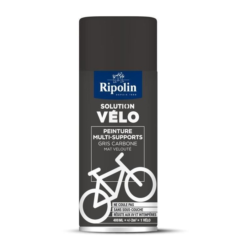 Solution vélo - RIPOLIN - 0,4 L - Gris carbone mat Solution vélo - RIPOLIN - 0,4 L - Gris carbone mat
