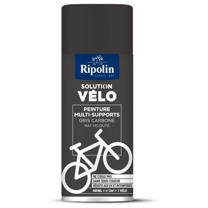Solution vélo - RIPOLIN - 0,4 L - Gris carbone mat Solution vélo - RIPOLIN - 0,4 L - Gris carbone mat
