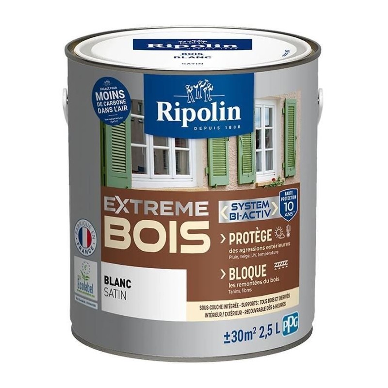 RIPOLIN PROTECTION EXTREME BOIS BLANC Satin 2,5 L RIPOLIN PROTECTION EXTREME BOIS BLANC Satin 2,5 L