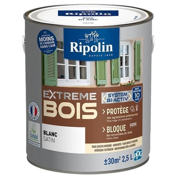 RIPOLIN PROTECTION EXTREME BOIS BLANC Satin 2,5 L RIPOLIN PROTECTION EXTREME BOIS BLANC Satin 2,5 L