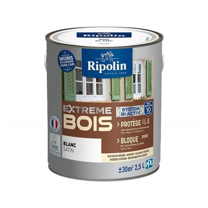 RIPOLIN PROTECTION EXTREME BOIS BLANC Satin 2,5 L RIPOLIN PROTECTION EXTREME BOIS BLANC Satin 2,5 L