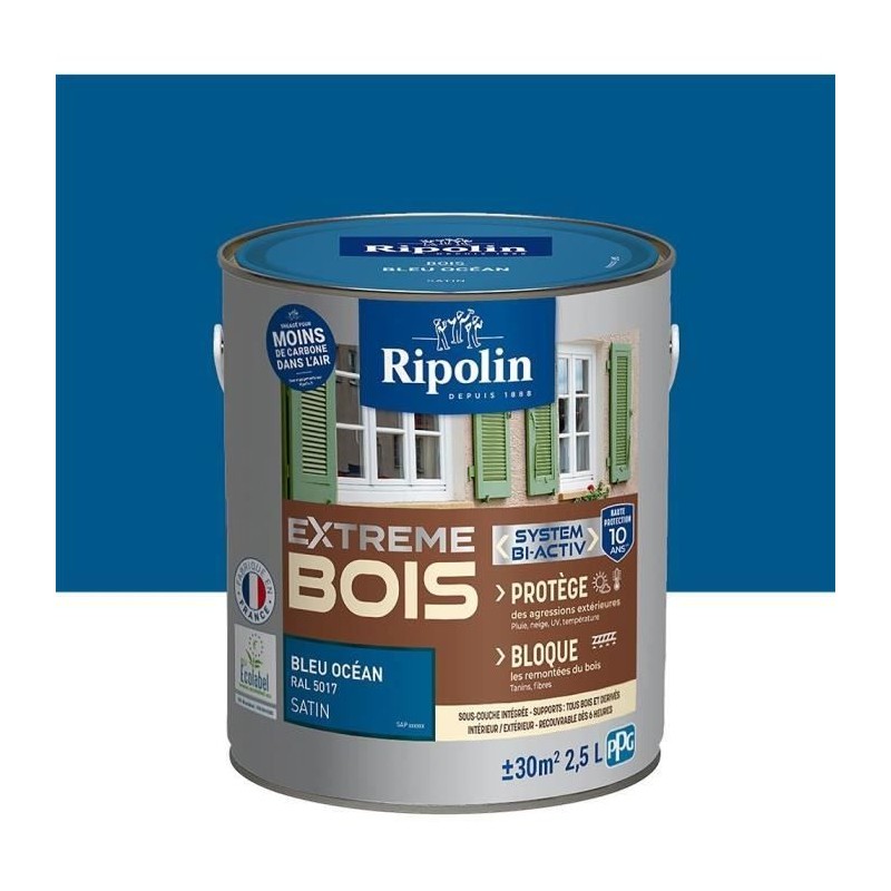 RIPOLIN PROTECTION EXTREME BOIS BLEU OCEAN RAL 5 Satin 2,5 L RIPOLIN PROTECTION EXTREME BOIS BLEU OCEAN RAL 5 Satin 2,5 L