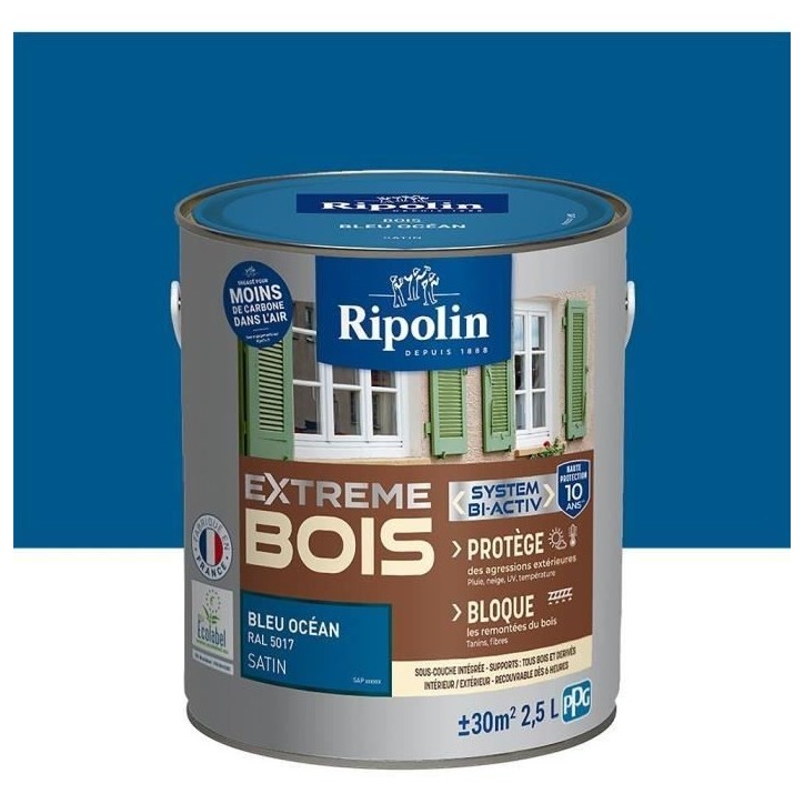 RIPOLIN PROTECTION EXTREME BOIS BLEU OCEAN RAL 5 Satin 2,5 L RIPOLIN PROTECTION EXTREME BOIS BLEU OCEAN RAL 5 Satin 2,5 L