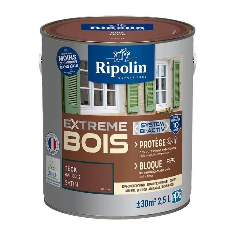 RIPOLIN PROTECTION EXTREME BOIS TECK Satin 2,5 L RIPOLIN PROTECTION EXTREME BOIS TECK Satin 2,5 L
