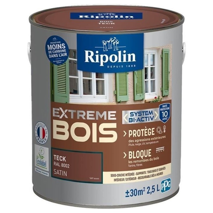 RIPOLIN PROTECTION EXTREME BOIS TECK Satin 2,5 L RIPOLIN PROTECTION EXTREME BOIS TECK Satin 2,5 L