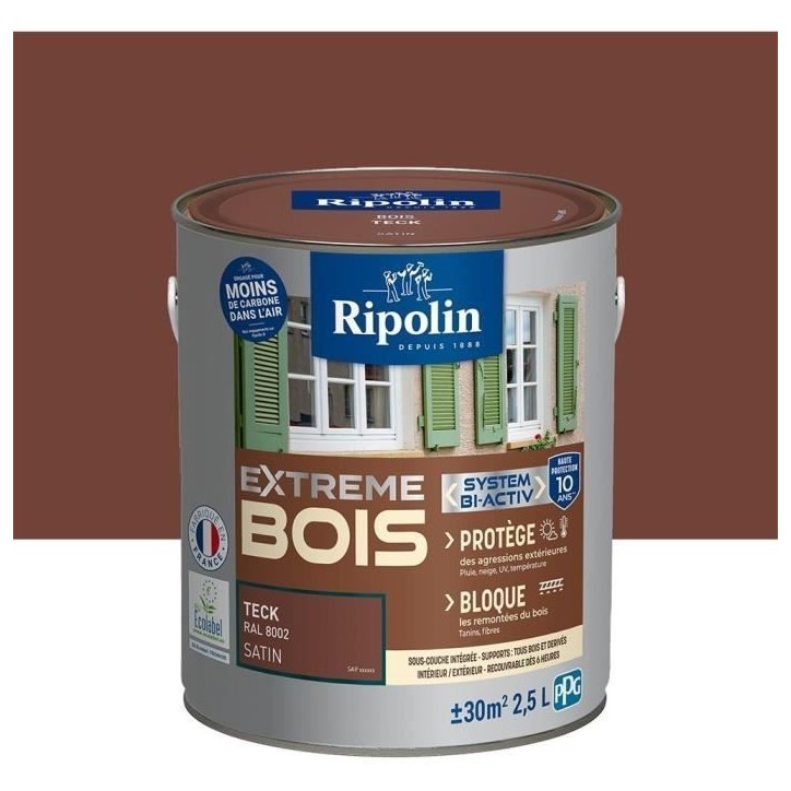 RIPOLIN PROTECTION EXTREME BOIS TECK Satin 2,5 L RIPOLIN PROTECTION EXTREME BOIS TECK Satin 2,5 L