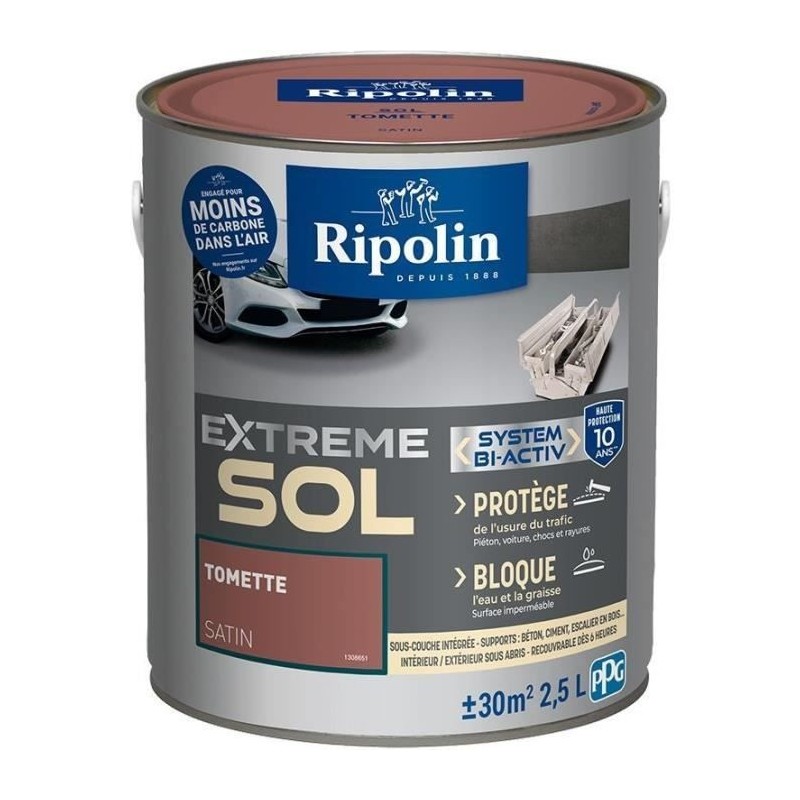 RIPOLIN Peinture pour sol intérieur et extérieur - Tomette satin - 2 RIPOLIN Peinture pour sol intérieur et extérieur - Tomette satin - 2