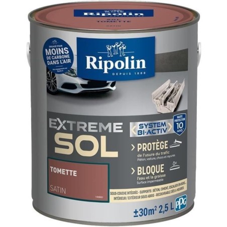RIPOLIN Peinture pour sol intérieur et extérieur - Tomette satin - 2
