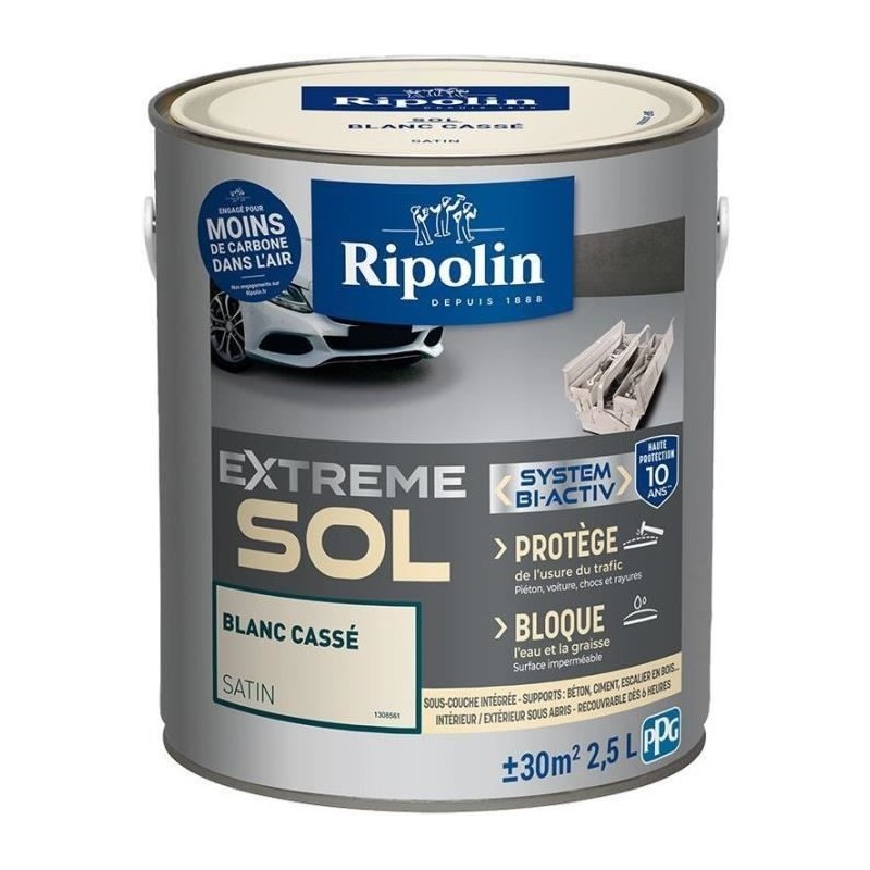 RIPOLIN PROTECTION EXTREME SOL BLANC CASSE SATIN 2,5 L RIPOLIN PROTECTION EXTREME SOL BLANC CASSE SATIN 2,5 L