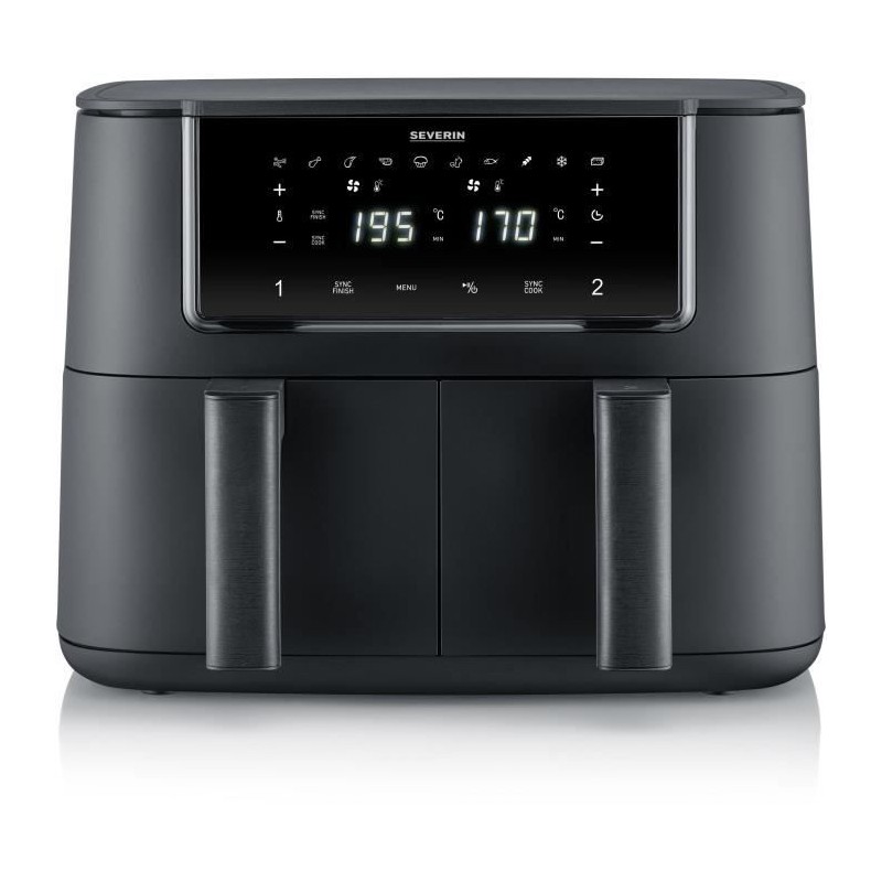 Friteuse sans huile SEVERIN - Airfryer FR2463 - Capacité 8L - Double Friteuse sans huile SEVERIN - Airfryer FR2463 - Capacité 8L - Double