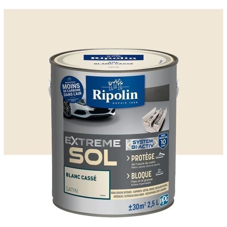 RIPOLIN PROTECTION EXTREME SOL BLANC CASSE SATIN 2,5 L RIPOLIN PROTECTION EXTREME SOL BLANC CASSE SATIN 2,5 L