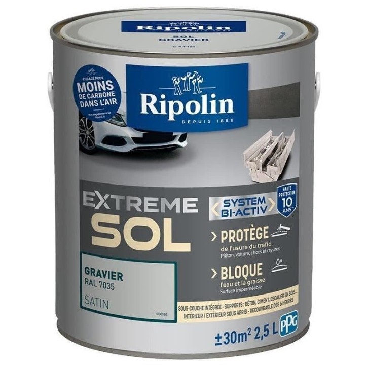 RIPOLIN PROTECTION EXTREME SOL GRAVIER RAL 7035 SATIN 2,5 L RIPOLIN PROTECTION EXTREME SOL GRAVIER RAL 7035 SATIN 2,5 L