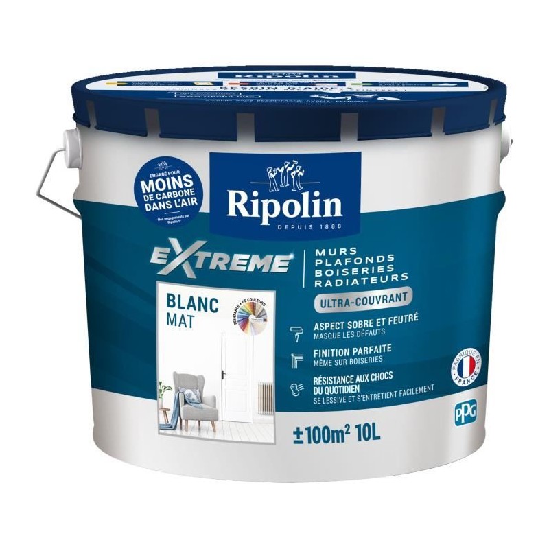 Peinture mur et plafond monocouche mat blanc 10L Ripolin Peinture mur et plafond monocouche mat blanc 10L Ripolin