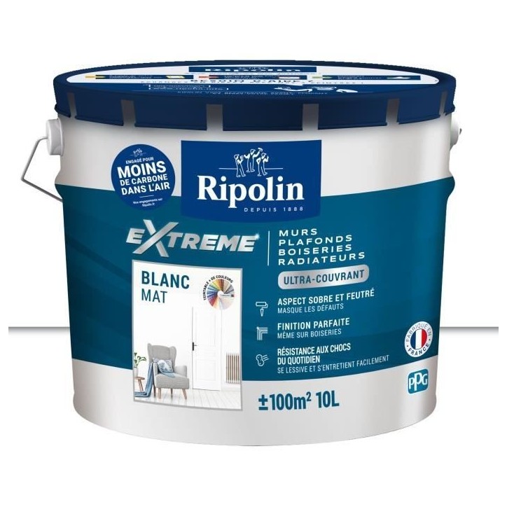 Peinture mur et plafond monocouche mat blanc 10L Ripolin Peinture mur et plafond monocouche mat blanc 10L Ripolin