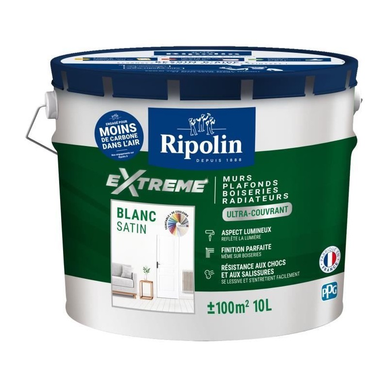 Peinture mur et plafond monocouche satin blanc 10L Ripolin Peinture mur et plafond monocouche satin blanc 10L Ripolin