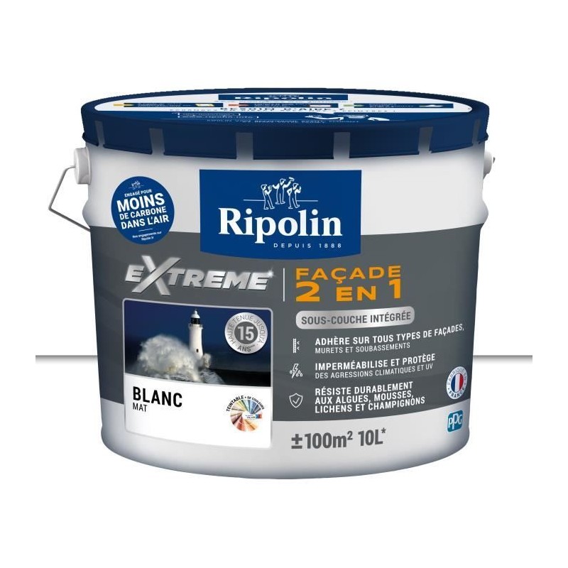 RIPOLIN PROTECTION EXTREME FACADE BLANC Mat 10 L RIPOLIN PROTECTION EXTREME FACADE BLANC Mat 10 L