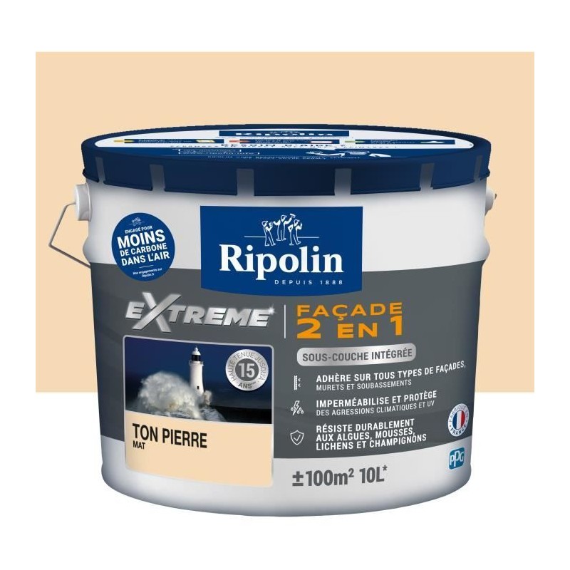 RIPOLIN PROTECTION EXTREME FACADE TON PIERRE Mat 10 L RIPOLIN PROTECTION EXTREME FACADE TON PIERRE Mat 10 L