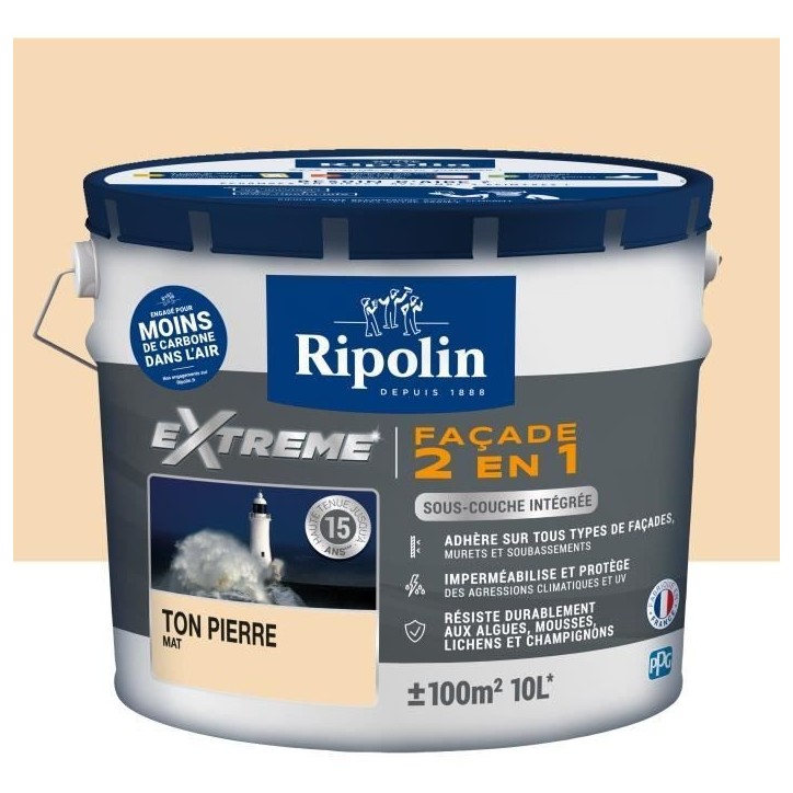 RIPOLIN PROTECTION EXTREME FACADE TON PIERRE Mat 10 L RIPOLIN PROTECTION EXTREME FACADE TON PIERRE Mat 10 L