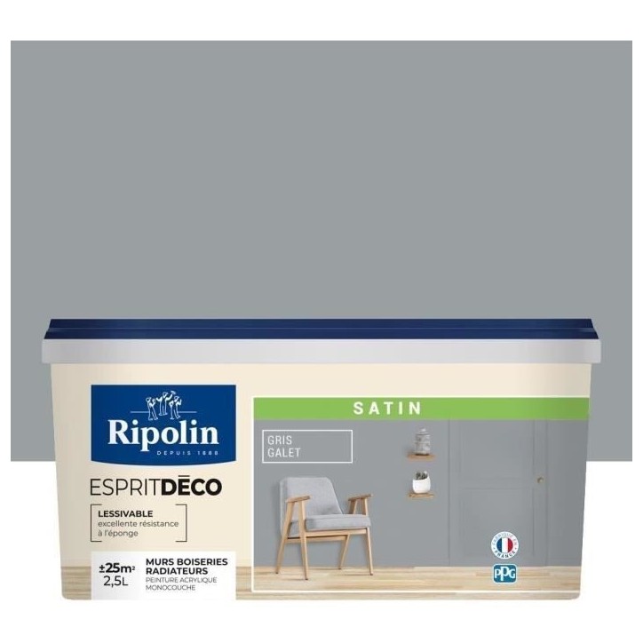 RIPOLIN ESPRIT DECO MULTI SUPPORTS GALET satin 2,5L RIPOLIN ESPRIT DECO MULTI SUPPORTS GALET satin 2,5L