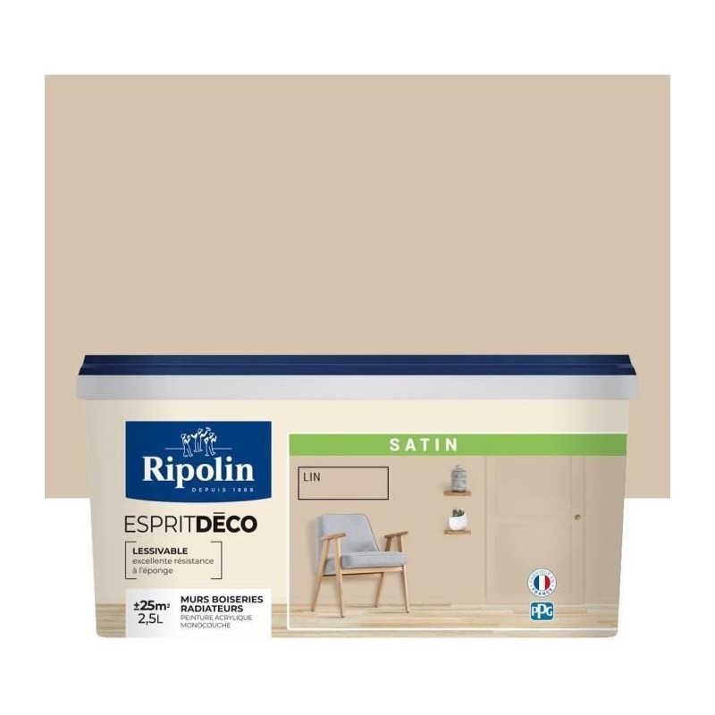 RIPOLIN ESPRIT DECO MULTI SUPPORTS LIN satin 2,5L RIPOLIN ESPRIT DECO MULTI SUPPORTS LIN satin 2,5L